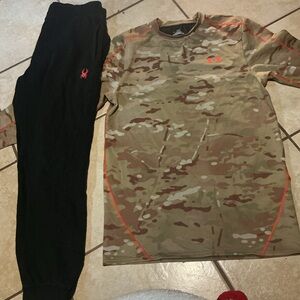 Under Armour Camouflage Shirt and Black Pants Set